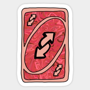 Trippy light pink Uno reverse card Sticker